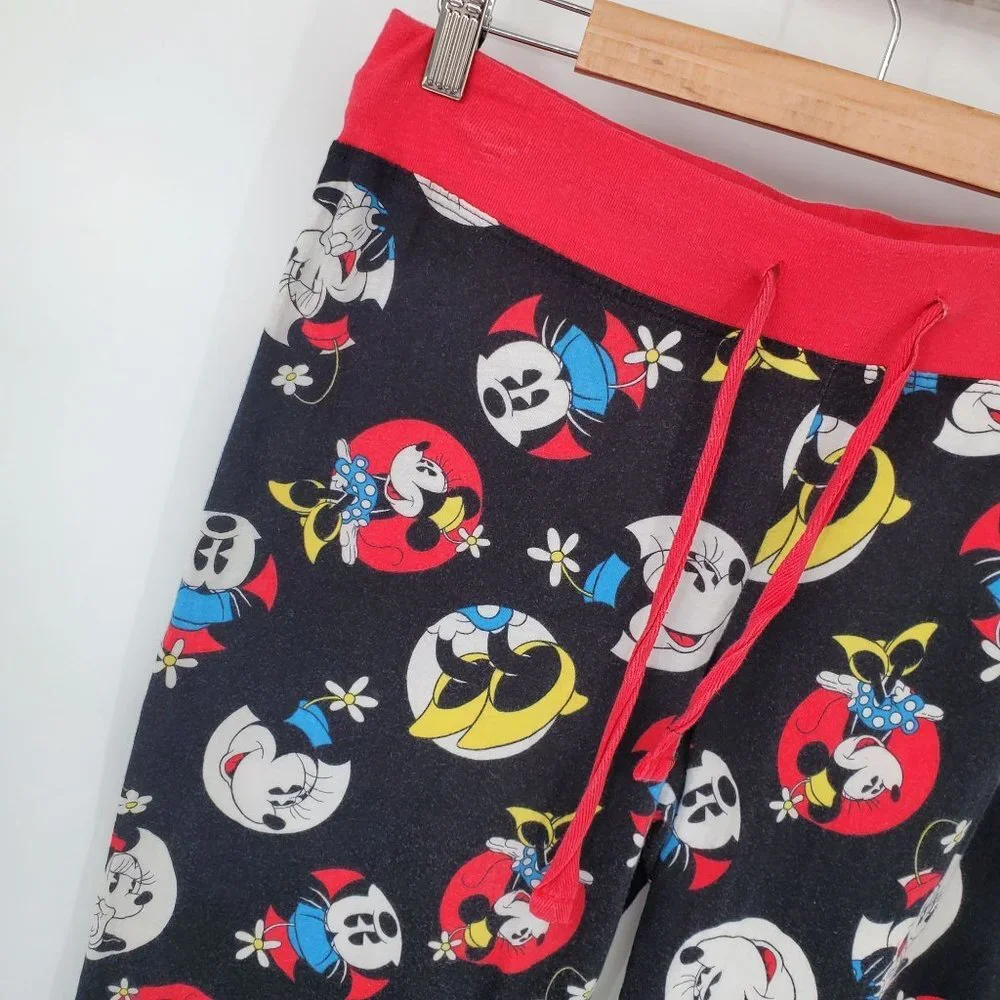 Disney Girls Mickey Mouse Pajama Pants Size M‎ Elastic Waist Sleep Stretch Soft